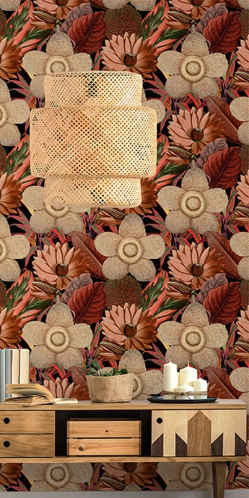 brown lotus flower indian motif